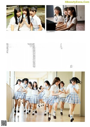 A magazine page with a picture of two girls in school uniforms.