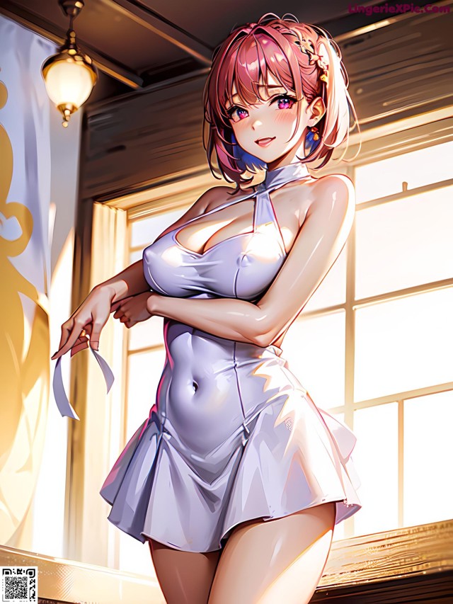 Hentai - 华彩繁花 Set 1 20230602 Part 30 No.028aba A woman in a white dress standing in front of a window.